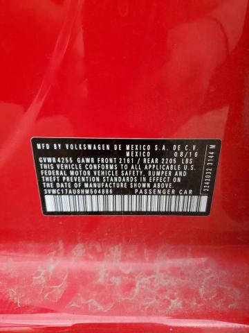 3VWC17AU8HM504886 - 2017 VOLKSWAGEN GOLF SPORT S RED photo 14