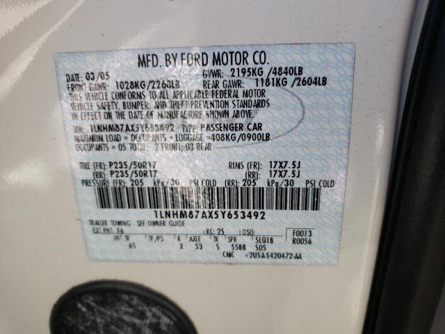1LNHM87AX5Y653492 - 2005 LINCOLN LS Ağ foto 12