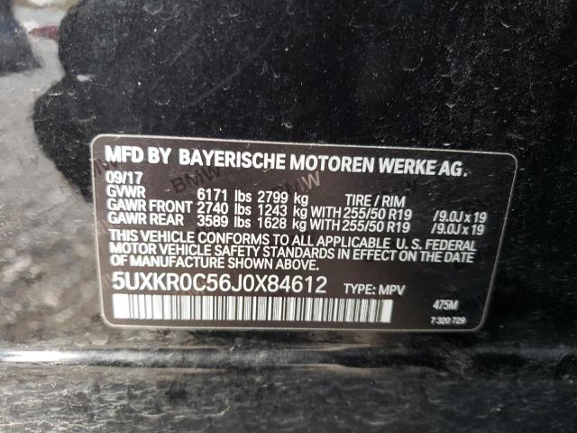 5UXKR0C56J0X84612 - 2018 BMW X5 XDRIVE35I BLACK photo 13