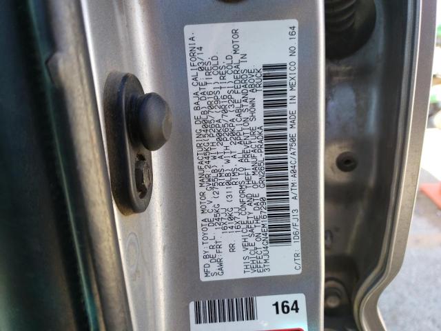 3TMJU4GN4EM167290 - 2014 TOYOTA TACOMA DOUBLE CAB PRERUNNER SILVER photo 12