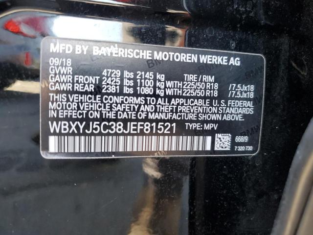 WBXYJ5C38JEF81521 - 2018 BMW X2 XDRIVE28I BLACK photo 12