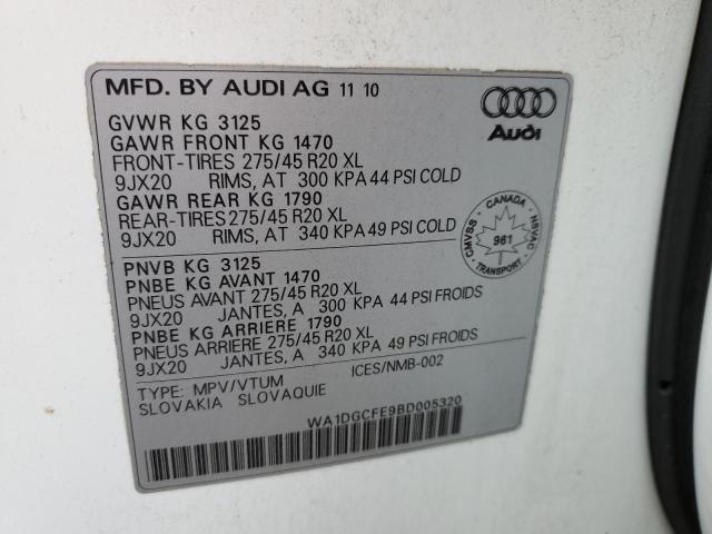 WA1DGCFE9BD005320 - 2011 AUDI Q7 PRESTIGE WHITE photo 14