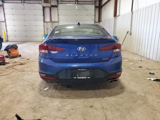 KMHD04LB7KU888145 - 2019 HYUNDAI ELANTRA SPORT BLUE photo 6