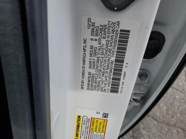 1HGCV2F97MA001082 - 2021 HONDA ACCORD TOURING WHITE photo 13