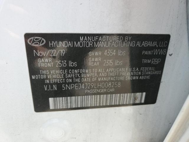 5NPEJ4J29LH008258 - 2020 HYUNDAI SONATA SEL PLUS WHITE photo 13