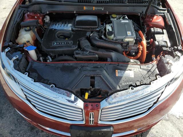 3LN6L2LU5ER803465 - 2014 LINCOLN MKZ HYBRID BURGUNDY photo 11