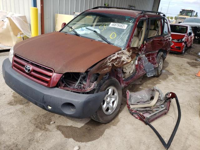 JTEGD21A040084148 - 2004 TOYOTA HIGHLANDER BURGUNDY photo 2