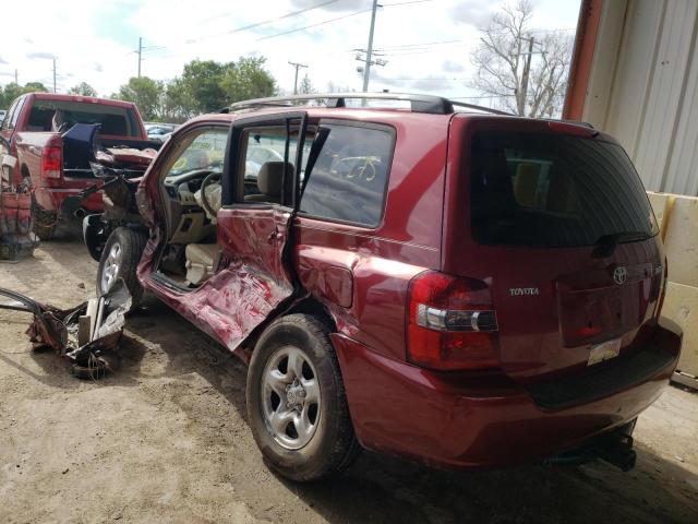JTEGD21A040084148 - 2004 TOYOTA HIGHLANDER BURGUNDY photo 3
