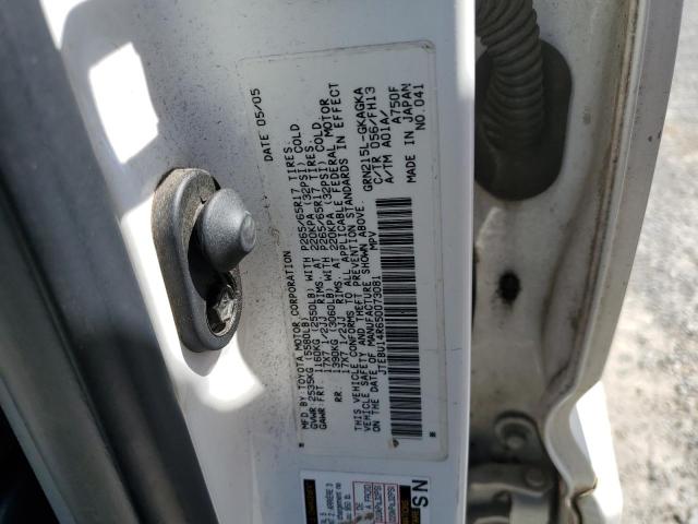 JTEBU14R650073081 - 2005 TOYOTA 4RUNNER SR5 WHITE photo 13