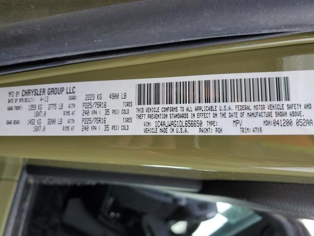 1C4AJWAG1DL656650 - 2013 JEEP WRANGLER SPORT GREEN photo 14