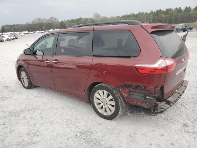 5TDYK3DC9FS545980 - 2015 TOYOTA SIENNA XLE BURGUNDY photo 2