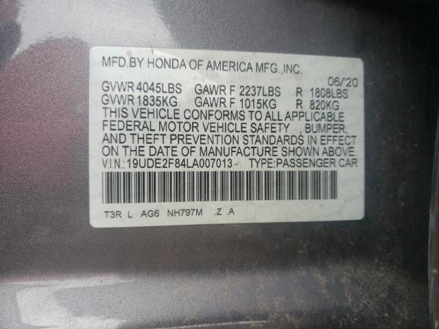 19UDE2F84LA007013 - 2020 ACURA ILX PREMIUM A-SPEC GRAY photo 12