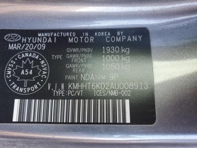 KMHHT6KD2AU008913 - 2010 HYUNDAI GENESIS 2.0T GRAY photo 12