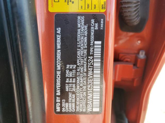 WBAVM1C53EVW47524 - 2014 BMW X1 SDRIVE28I ORANGE photo 12