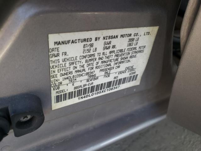 1N4DL01D5XC108347 - 1999 NISSAN ALTIMA XE GRAY photo 13