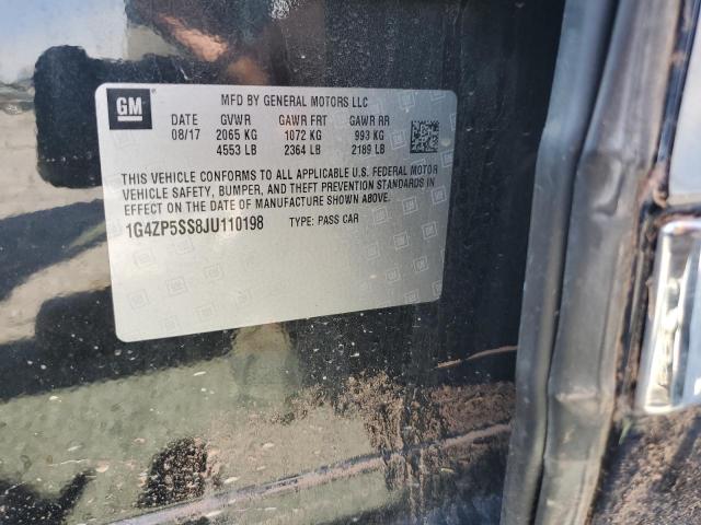 1G4ZP5SS8JU110198 - 2018 BUICK LACROSSE ESSENCE შავი ფოტო 12