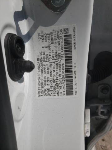 2HGFC2E86LH598866 - 2020 HONDA CIVIC SPORT 白色 照片 13