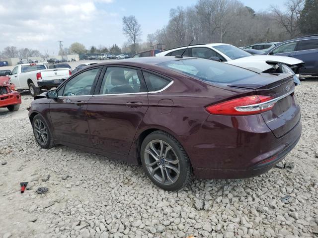 3FA6P0H73HR194256 - 2017 FORD FUSION SE MAROON photo 2