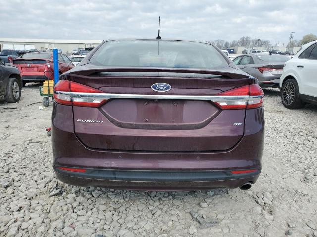 3FA6P0H73HR194256 - 2017 FORD FUSION SE MAROON photo 6