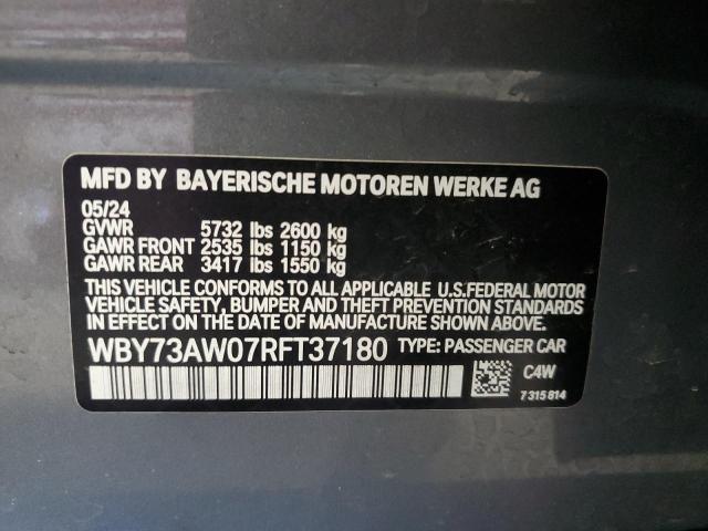 WBY73AW07RFT37180 - 2024 BMW I4 EDRIVE 40 GRAY photo 13
