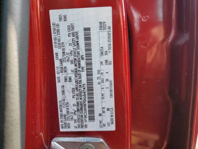 1FMCU0H97DUA47475 - 2013 FORD ESCAPE SEL RED photo 13