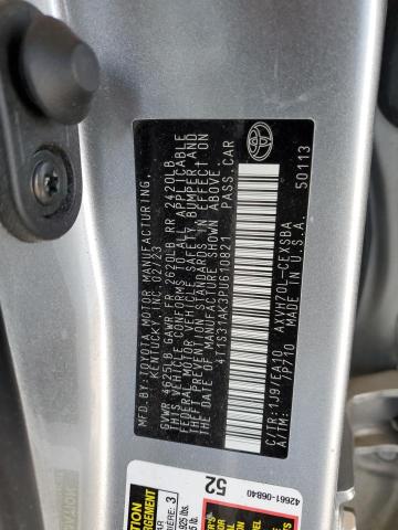 4T1S31AK3PU610821 - 2023 TOYOTA CAMRY SE NIGHT SHADE SILVER photo 12