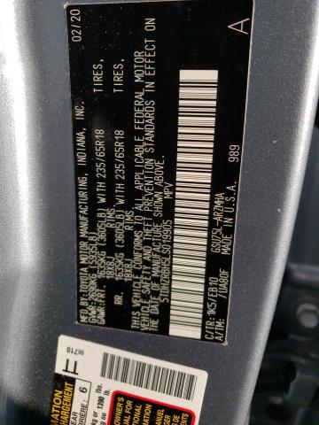 5TDHZRBH5LS019905 - 2020 TOYOTA HIGHLANDER XLE BLUE photo 14