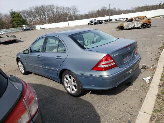 WDBRF92H17F913174 - 2007 MERCEDES-BENZ C 280 4MATIC BLUE photo 2