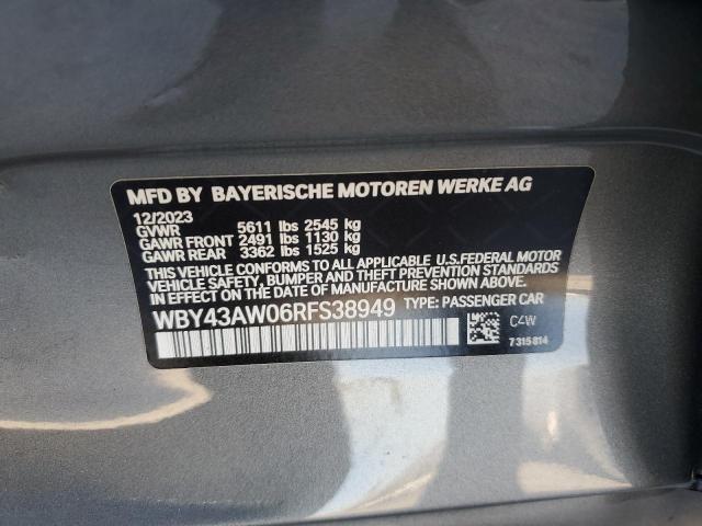 WBY43AW06RFS38949 - 2024 BMW I4 EDRIVE 35 SILVER photo 13
