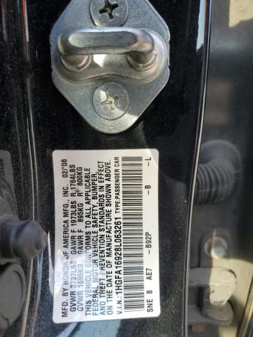 1HGFA16928L063261 - 2008 HONDA CIVIC EXL BLACK photo 12