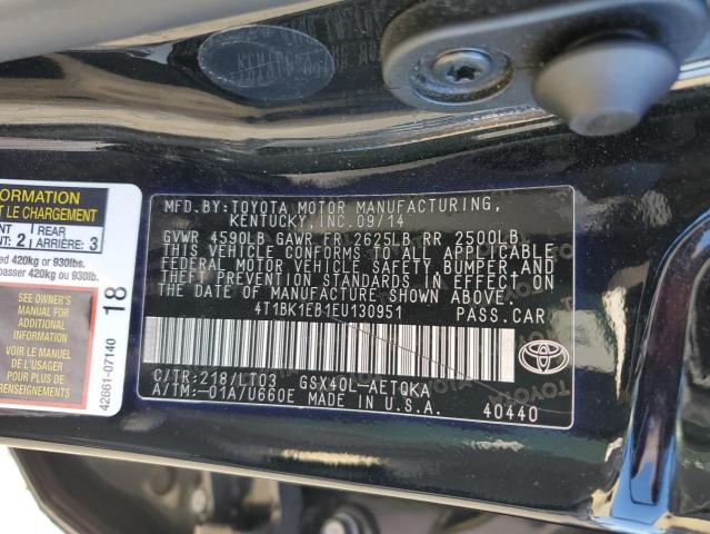 4T1BK1EB1EU130951 - 2014 TOYOTA AVALON BASE 黑色 照片 13