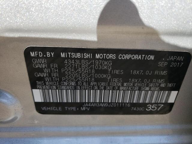 JA4AR3AW9JZ011116 - 2018 MITSUBISHI OUTLANDER ES SILVER photo 13