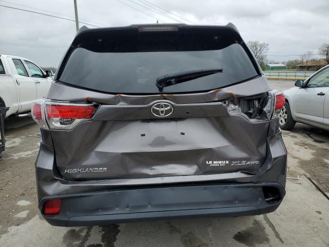5TDJKRFH0GS324413 - 2016 TOYOTA HIGHLANDER XLE GRAY photo 6