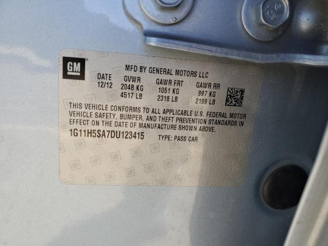 1G11H5SA7DU123415 - 2013 CHEVROLET MALIBU LTZ 蓝色 照片 12