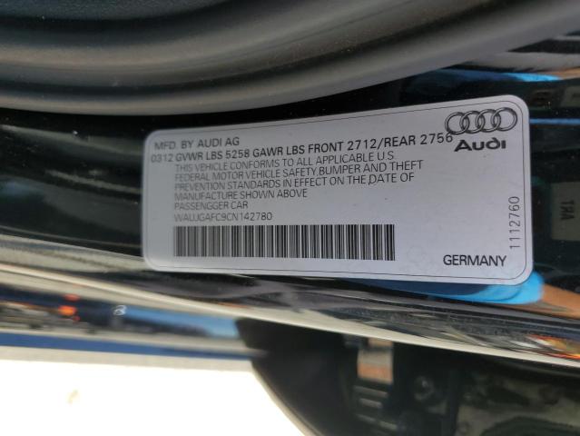 WAUJGAFC9CN142780 - 2012 AUDI A6 PRESTIGE შავი ფოტო 12