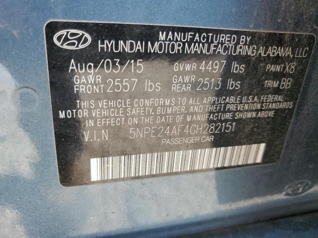 5NPE24AF4GH282151 - 2016 HYUNDAI SONATA SE TEAL photo 12