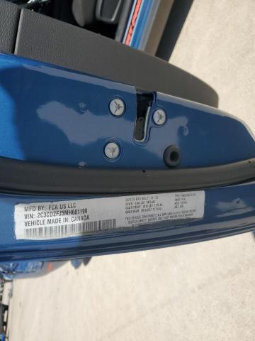 2C3CDZFJ5MH681199 - 2021 DODGE CHALLENGER R/T SCAT PACK BLUE photo 12