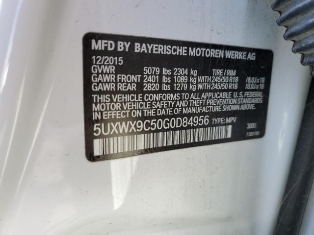 5UXWX9C50G0D84956 - 2016 BMW X3 XDRIVE28I WHITE photo 13