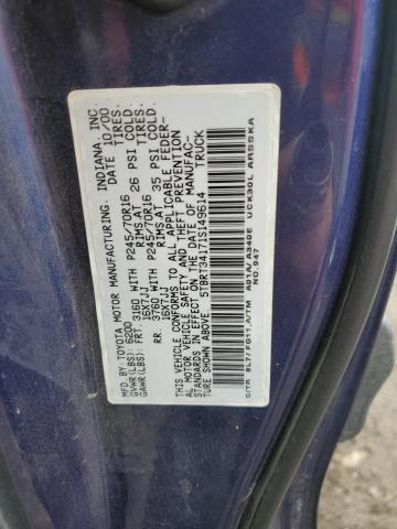 5TBRT34171S149614 - 2001 TOYOTA TUNDRA ACCESS CAB Կապույտ լուսանկար 12