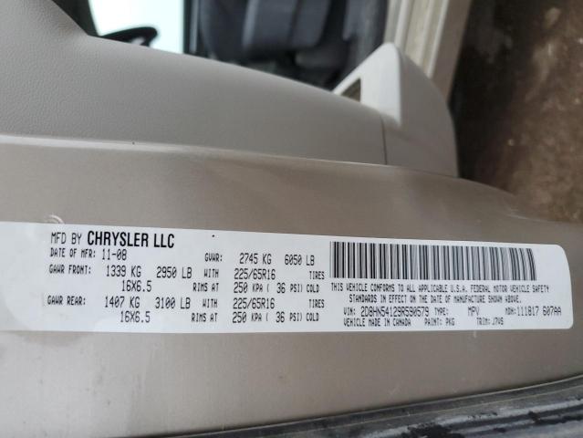 2D8HN54129R590579 - 2009 DODGE GRAND CARA SXT BEIGE photo 13