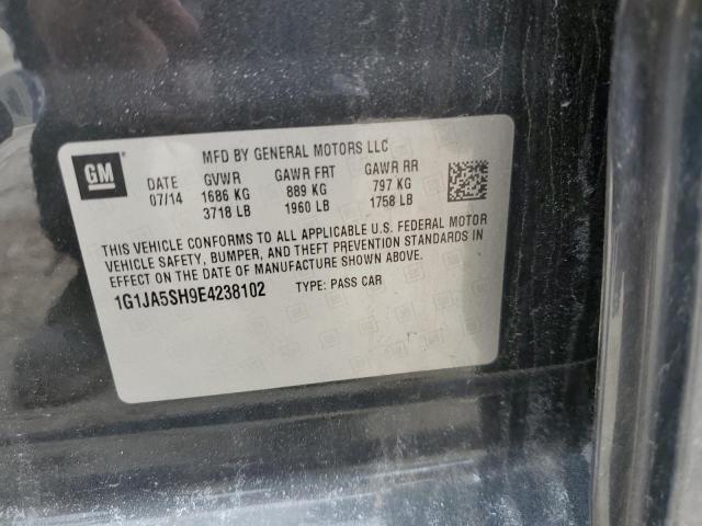 1G1JA5SH9E4238102 - 2014 CHEVROLET SONIC LS GRAY photo 12