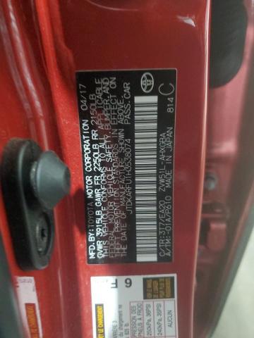 JTDKARFU1H3538074 - 2017 TOYOTA PRIUS RED photo 13