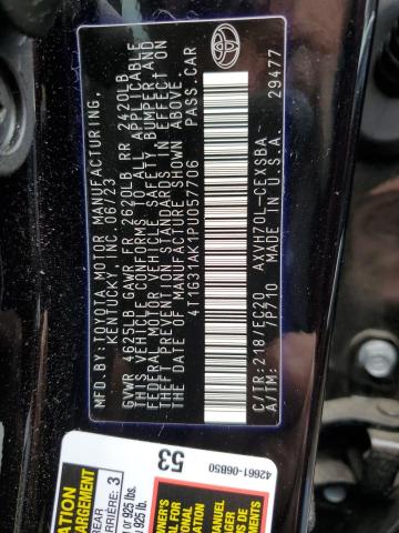 4T1G31AK1PU057706 - 2023 TOYOTA CAMRY SE NIGHT SHADE BLACK photo 12