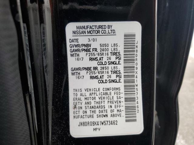 JN8DR09X41W573462 - 2001 NISSAN PATHFINDER LE 黑色 照片 13