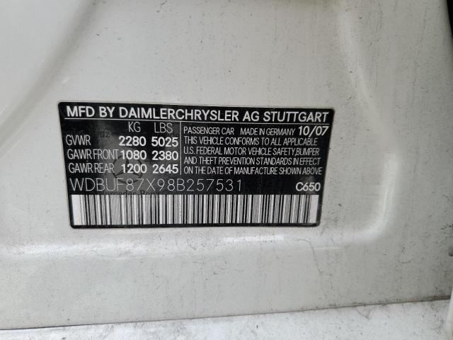 WDBUF87X98B257531 - 2008 MERCEDES-BENZ E 350 4MATIC WHITE photo 13