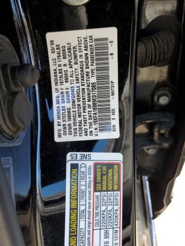 19XFA16989E017085 - 2009 HONDA CIVIC EXL შავი ფოტო 12