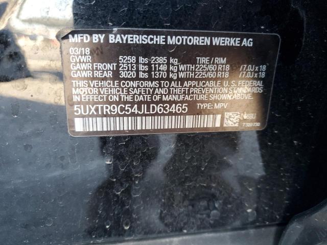 5UXTR9C54JLD63465 - 2018 BMW X3 XDRIVE30I BLACK photo 12