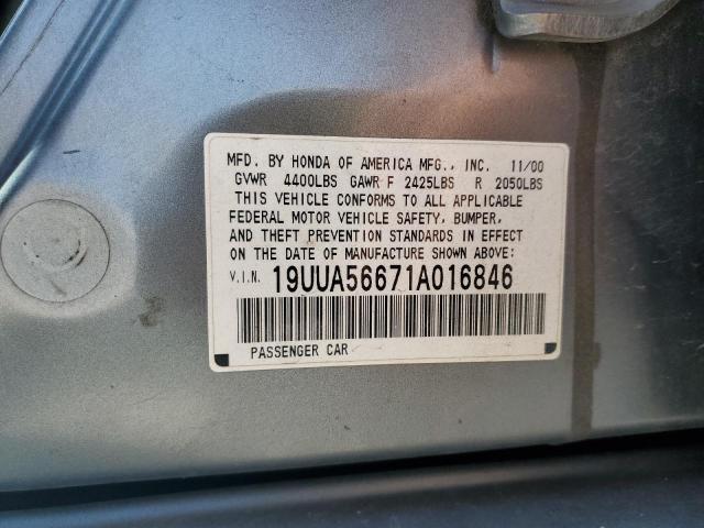 19UUA56671A016846 - 2001 ACURA 3.2TL TEAL photo 12