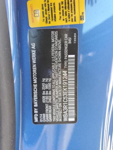 WBA3R1C53EK191244 - 2014 BMW 435 I BLUE photo 12