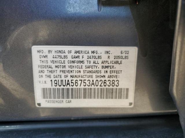 19UUA56753A026383 - 2003 ACURA 3.2TL CHARCOAL photo 13